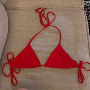 PLT Red String Bikini Top